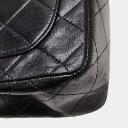 مملوكة مسبقًا حقيبة شانيل شان كوكو علامة ماتيلسي صغيرة جلد الخروف أسود