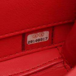 Pre Owned Chanel Cc Figley Small Vanity Bag Shoulder In Calfskin Leather Red