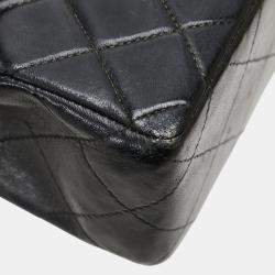 Pre Owned Chanel Mini Matelasse Coco Mark Chain Shoulder Bag In Black Lambskin