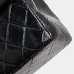 Pre Owned Chanel Mini Matelasse Coco Mark Chain Shoulder Bag In Black Lambskin