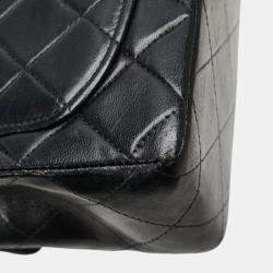 Pre Owned Chanel Mini Matelasse Coco Mark Chain Shoulder Bag In Black Lambskin