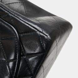 Pre Owned Chanel Mini Matelasse Coco Mark Chain Shoulder Bag In Black Lambskin