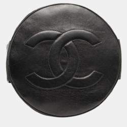 مملوكة مسبقًا حقيبة كتف بسلسلة شانيل ماتلاسيه جيب برباط جلد خروف أسود