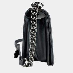 Pre Owned حقيبة شانيل بوي كتف جلد وياقوتي رمادي