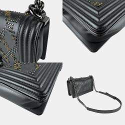 Pre Owned حقيبة شانيل بوي كتف جلد وياقوتي رمادي