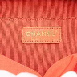 Pre Owned Chanel Matelasse Studs Coco Mark Chain Shoulder Bag In Red And Gold Lambskin
