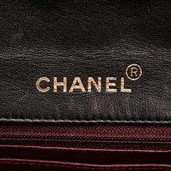 مملوكة مسبقًا Chanel Matelasse Coco Mark Handbag With Top Handles Black Lambskin