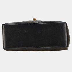 مملوكة مسبقًا Chanel Matelasse Coco Mark Handbag With Top Handles Black Lambskin