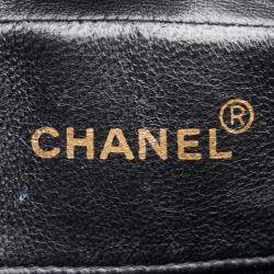 Pre Owned حقيبة كتف شانيل سلسلة مارك كوكو مادوموازيل جلد كافيار أسود