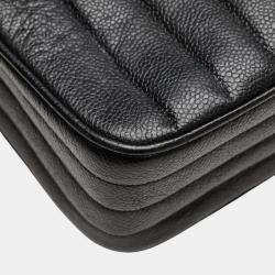 Pre Owned حقيبة كتف شانيل سلسلة مارك كوكو مادوموازيل جلد كافيار أسود