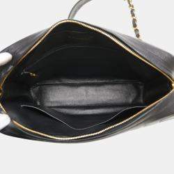 Pre Owned حقيبة كتف شانيل سلسلة مارك كوكو مادوموازيل جلد كافيار أسود