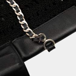 مملوكة مسبقًا Chanel Black CC Crochet Raffia Chain Tote