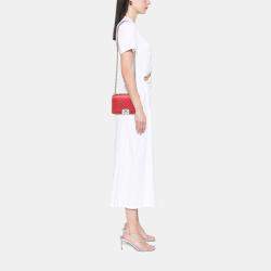 Pre Owned حقيبة شانيل قلاب بوي مبطنة كافيار أحمر صغير