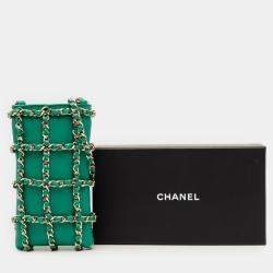 مملوكة مسبقًا Chanel Green Chanel Lambskin Tech Me Out Clutch With Chain
