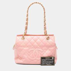 Pre Owned Chanel Pink Petite Caviar Timeless Tote
