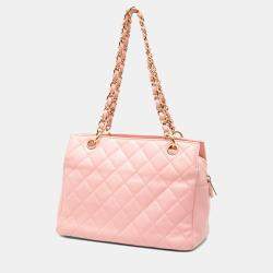Pre Owned Chanel Pink Petite Caviar Timeless Tote