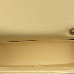 Pre Owned Chanel Yellow Mini Rectangular Classic Lambskin Sweet Camellia Flap