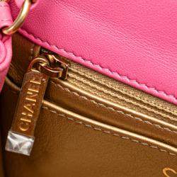 مملوكة مسبقًا حقيبة شانيل مربعة صغيرة وردية كلاسيكية جلد لامبسكين بيرل كروش باب فردي