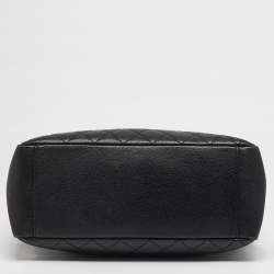 Pre Owned حقيبة يد شانيل "غراند شوبر" جلد كافيار أسود مبطن