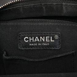 Pre Owned Chanel Black Small CC Calfskin Drawstring Flap Backpack