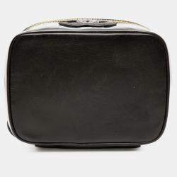 مملوكة مسبقًا حقيبة شانيل فانتي سوداء بيضاء سي سي من الفينيل وجلد العجل