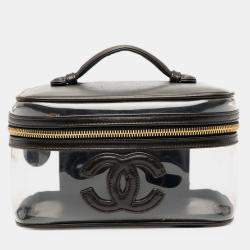 مملوكة مسبقًا حقيبة شانيل فانتي سوداء بيضاء سي سي من الفينيل وجلد العجل