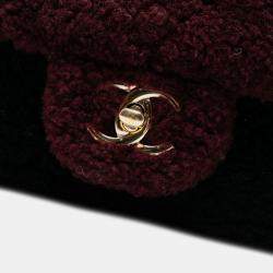 مملوكة مسبقًا Chanel Red Medium Tricolor CC Quilted Shearling Single Flap