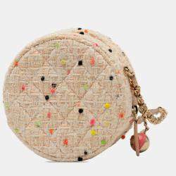 مملوكة مسبقًا حقيبة شانيـل دائرية بني مبطن تويد كروس بودي