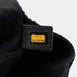 Pre Owned حقيبة يد توتس شانيل صوف وجلد أسود مزينة سي سي