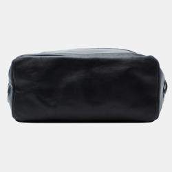 Pre Owned حقيبة يد توتس شانيل صوف وجلد أسود مزينة سي سي