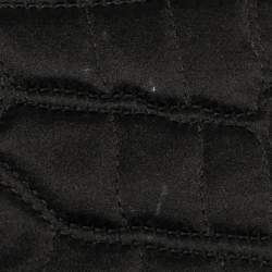 Pre Owned Chanel Reissue 2.55 227 Black Croc Effect Satin Flap Bag