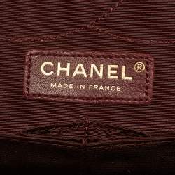 Pre Owned Chanel Reissue 2.55 227 Black Croc Effect Satin Flap Bag