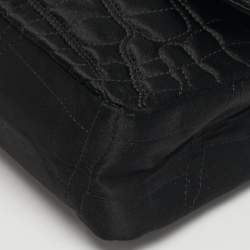 Pre Owned Chanel Reissue 2.55 227 Black Croc Effect Satin Flap Bag