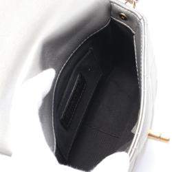 Pre Owned Chanel Matelasse Shoulder Bag Leather Silver