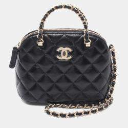 مملوكة مسبقًا Chanel Matelasse Shoulder Bag Lambskin Leather Black