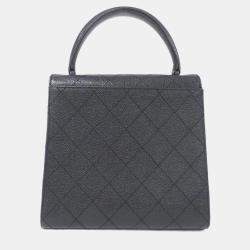 Pre Owned حقيبة شانيل جلد أسود