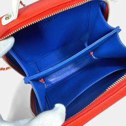 مملوكة مسبقًا Chanel Coco Mark Cc Filigree Vanity Bag Tricolor Shoulder Caviar Leather Red