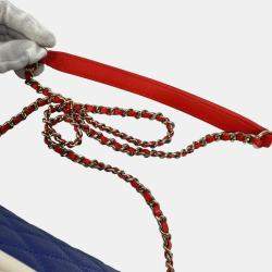 مملوكة مسبقًا Chanel Coco Mark Cc Filigree Vanity Bag Tricolor Shoulder Caviar Leather Red