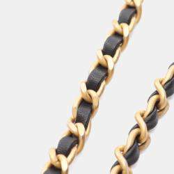 Pre Owned Chanel Matelasse Shoulder Bag Leather Beige Black