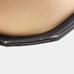 Pre Owned Chanel Matelasse Shoulder Bag Leather Beige Black