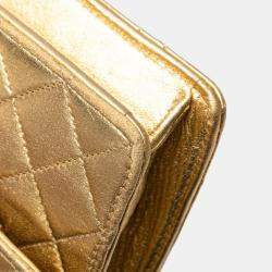 Pre Owned حقيبة شانيل ميني ماتيلاسي كوكو مارك مع سلسلة للكتف بجلد خراف ذهبي