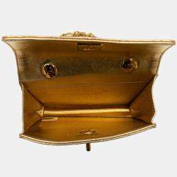 Pre Owned حقيبة شانيل ميني ماتيلاسي كوكو مارك مع سلسلة للكتف بجلد خراف ذهبي