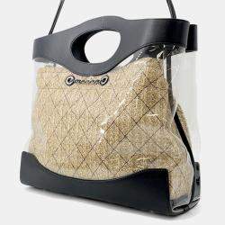 مملوكة مسبقًا حقيبة يد شانيل كوكو مارك ماتلاس فينيل رافيا سوداء