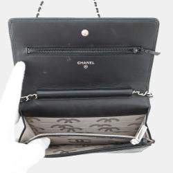 مملوكة مسبقًا محفظة سلسلة شانيل خط كامبون علامة كوكو سوداء