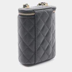 Pre Owned حقيبة شانيل ماتلاسي فانتي كتف جلد عجل أسود