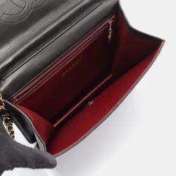 مملوكة مسبقًا حقيبة كتف شانيال مفردة ماتلاسي جلد لامبسكين سوداء