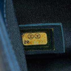 Pre Owned حقيبة كتف سلسلة علامة كوكو ماتيلّاسي بوي شانيل جلد مثقّب أزرق