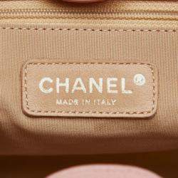 Pre Owned Chanel Matelasse Coco Mark Pst Chain Tote Bag Pink Caviar Skin