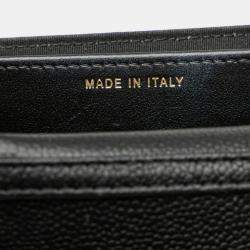 Pre Owned Chanel Matelasse Boy Chanel Coco Mark Chain Shoulder Wallet In Black Caviar Skin