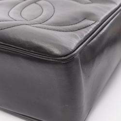 Pre Owned حقيبة شانيل تريبل كوكو مارك كتف جلد أسود